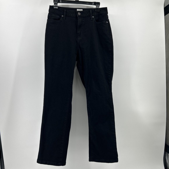 L.L. Bean Denim - L.L.Bean Jeans Women's 10 Black Straight High Rise Classic Fit Denim Casual Mom